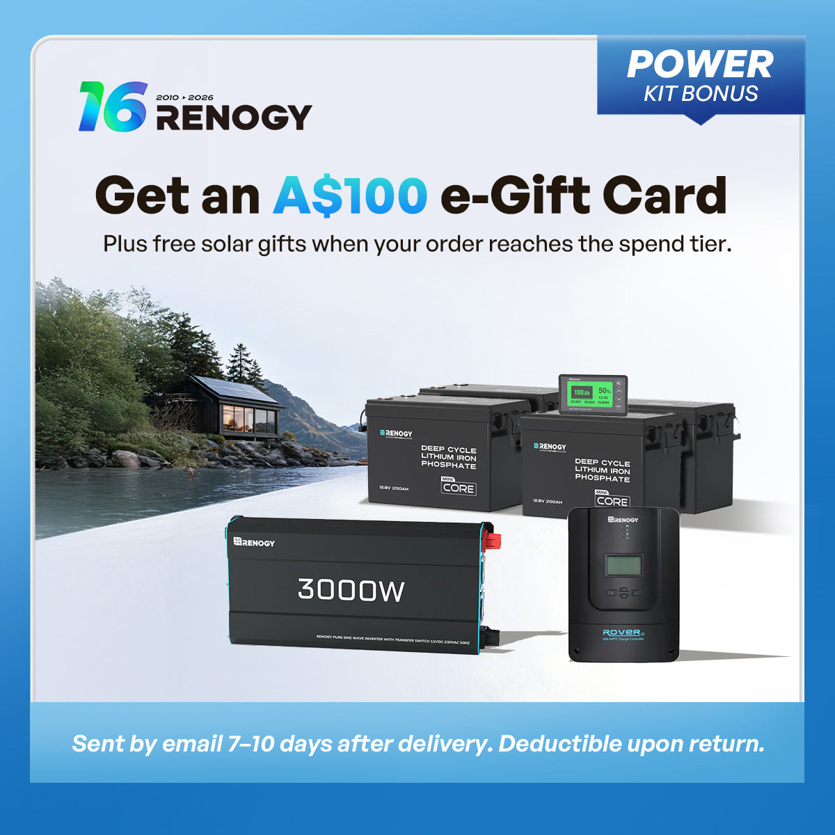 Renogy 10.24kWh Off-Grid Power Kit | 3000W Inverter, 60A MPPT