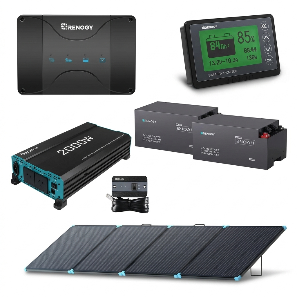 Renogy 3.07kWh Off-Grid Power Kit for Caravans & 4x4| 240Ah Battery + 2000W Inverter
