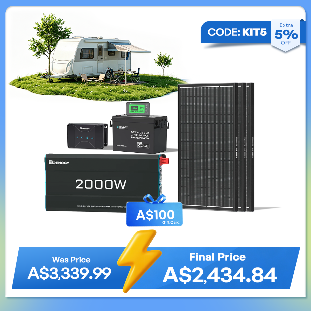 Renogy 300Ah Lithium Power Kit