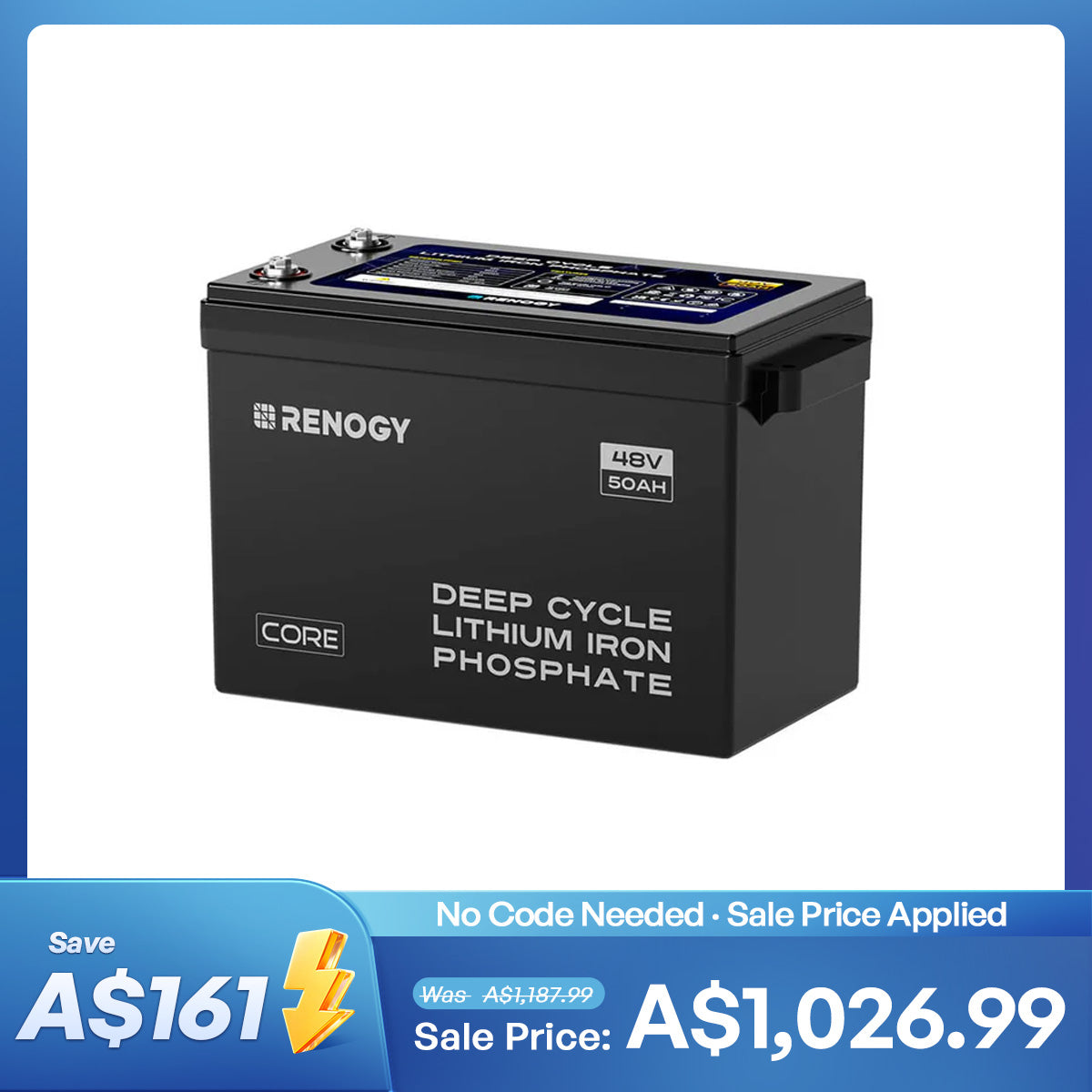 48V 50Ah Core Series Deep Cycle Lithium Iron Phosphate Battery