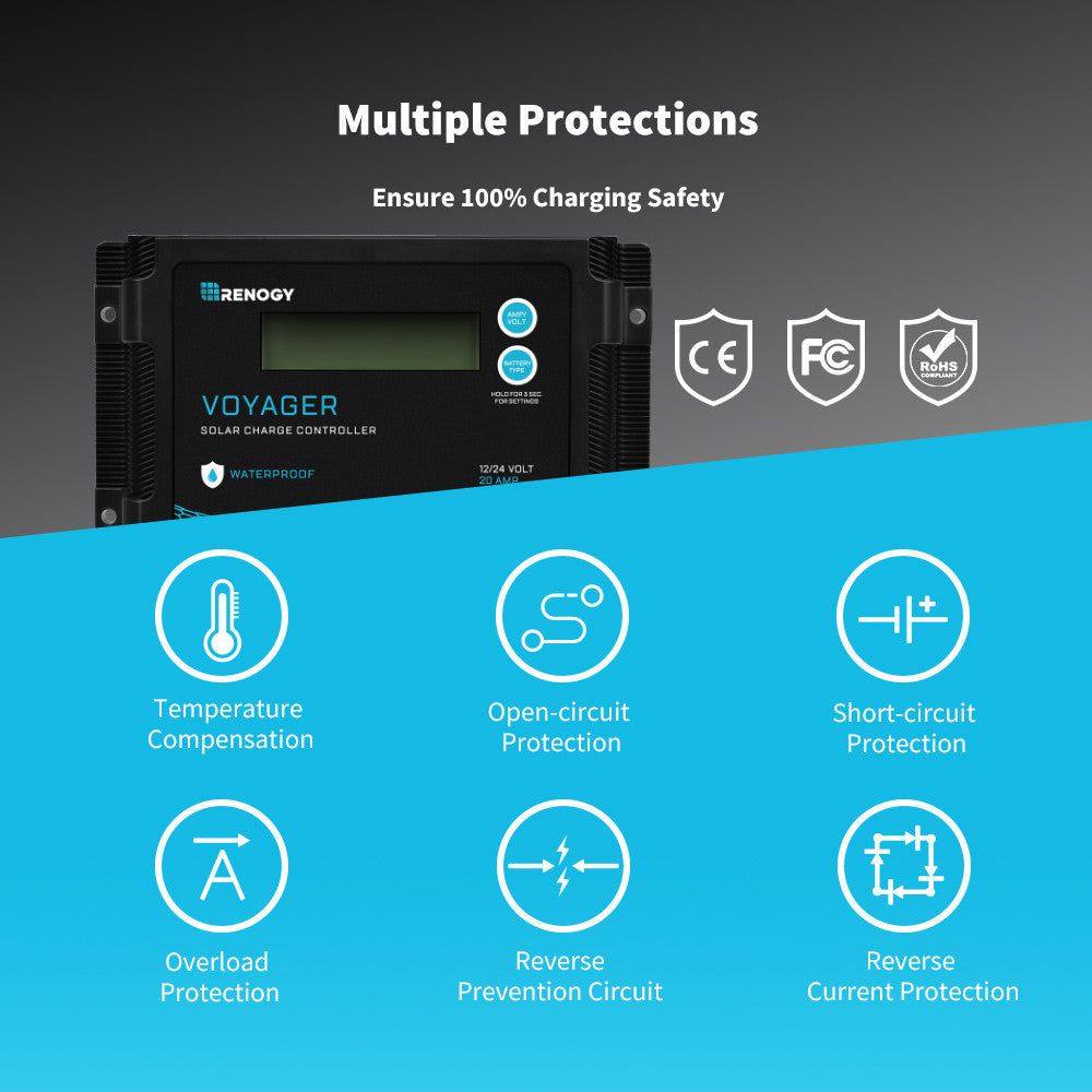 20A PWM Waterproof Solar Charge Controller