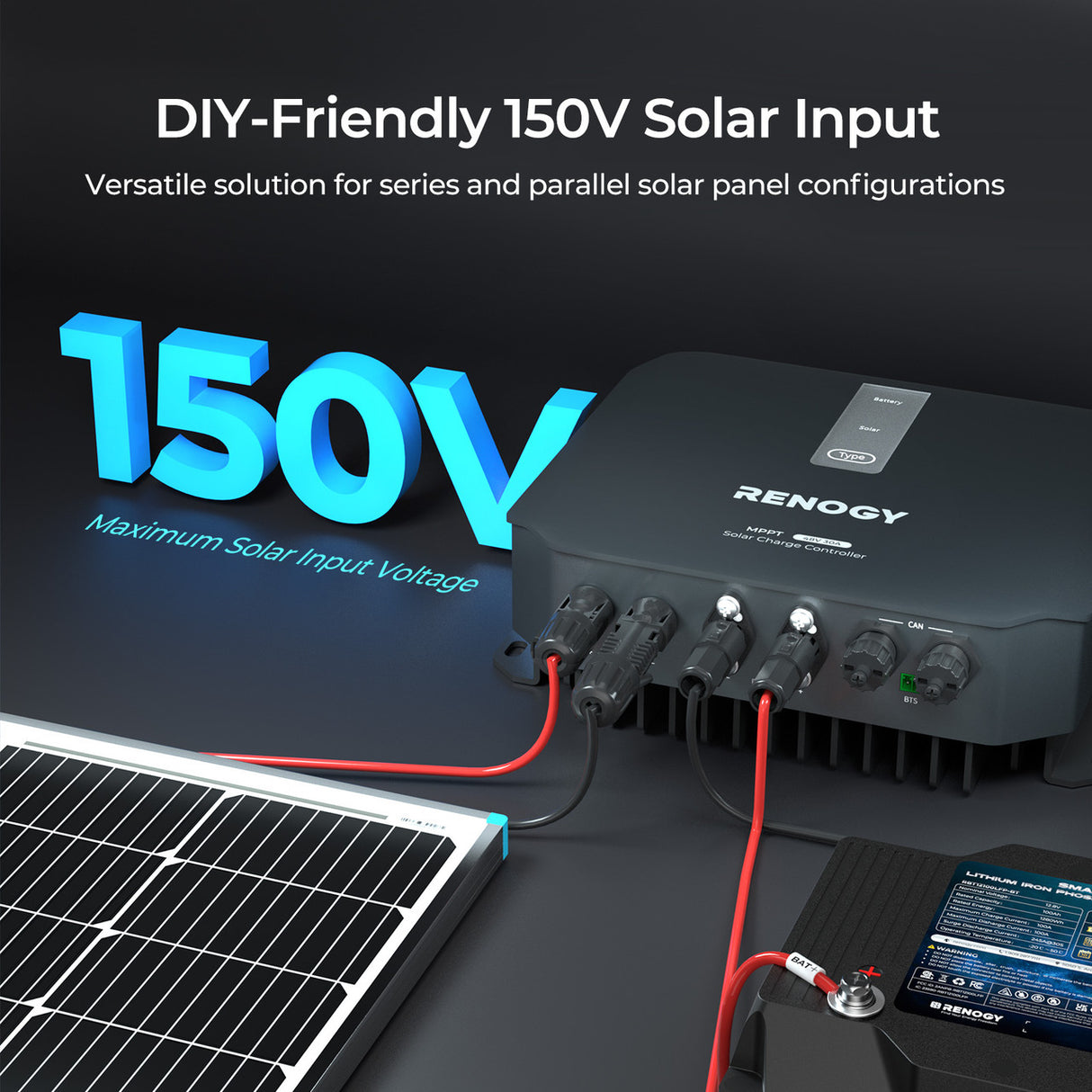 Renogy DIY-Friendly 150V Soalr Input 30A Solar Charge Controller