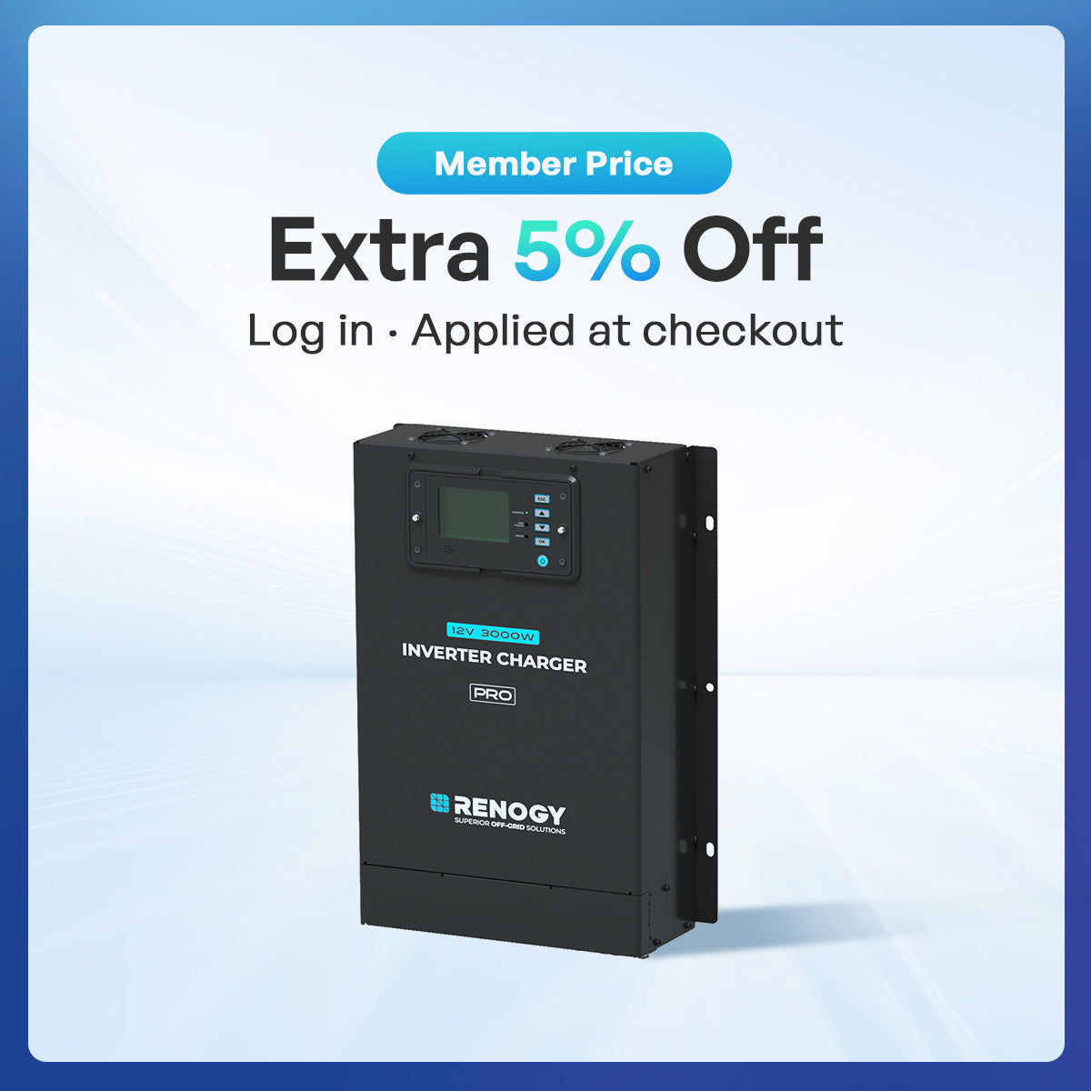 Renogy Pro 12V 3000W HF Inverter Charger