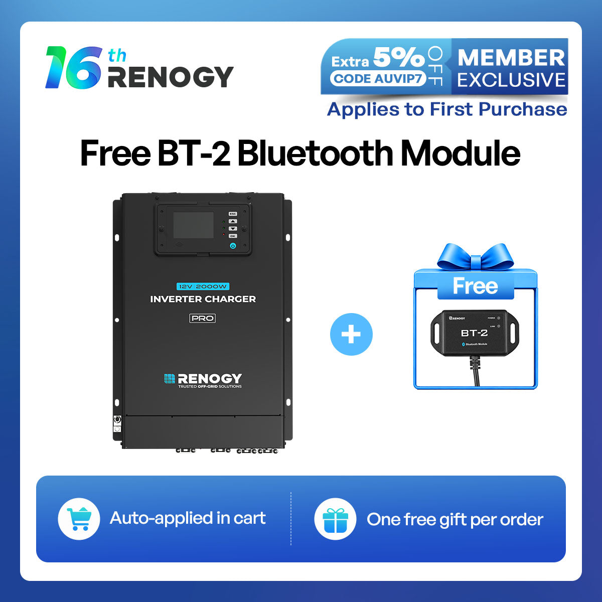 Renogy Pro 12V 3000W HF Inverter Charger