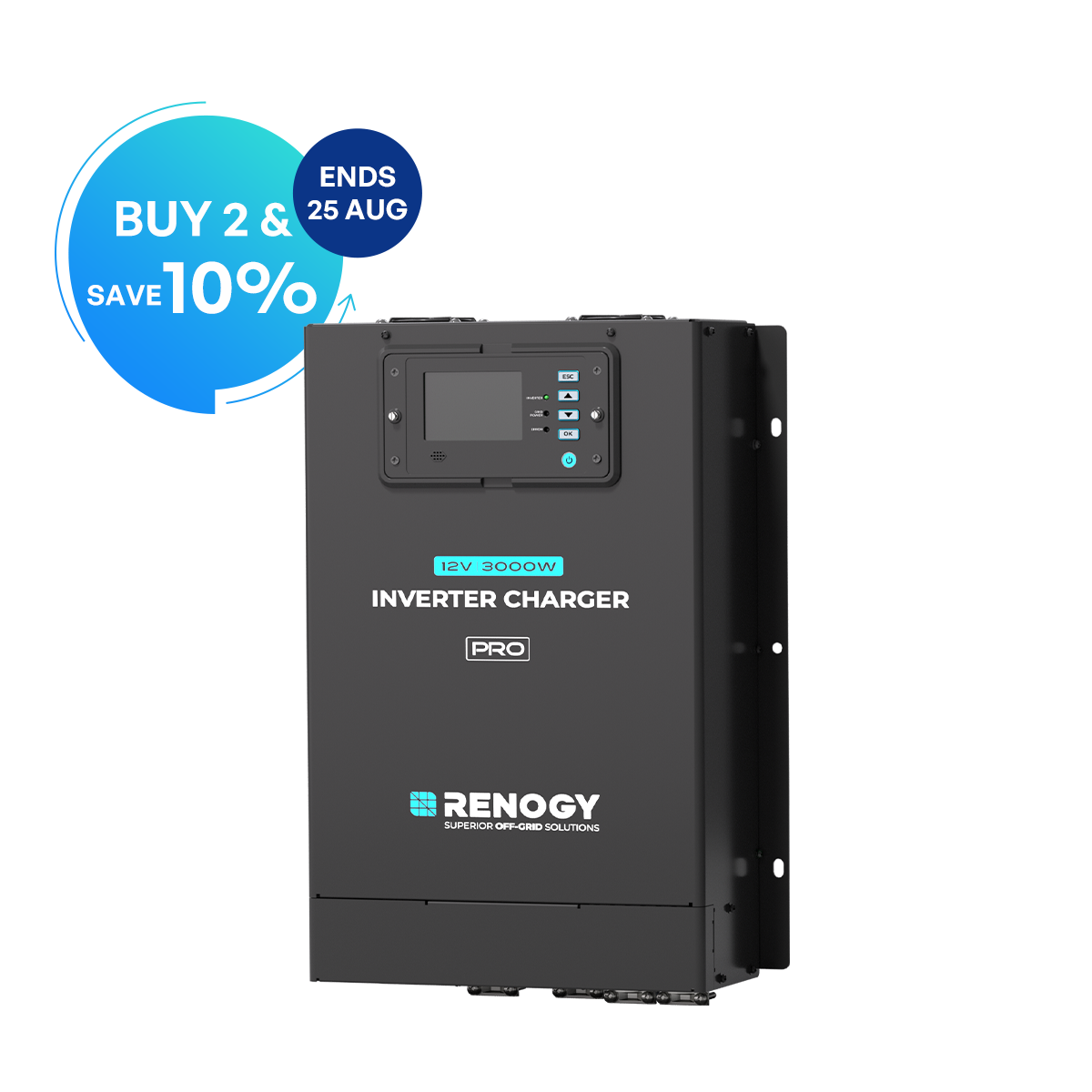Renogy Pro 12V 3000W HF Inverter Charger