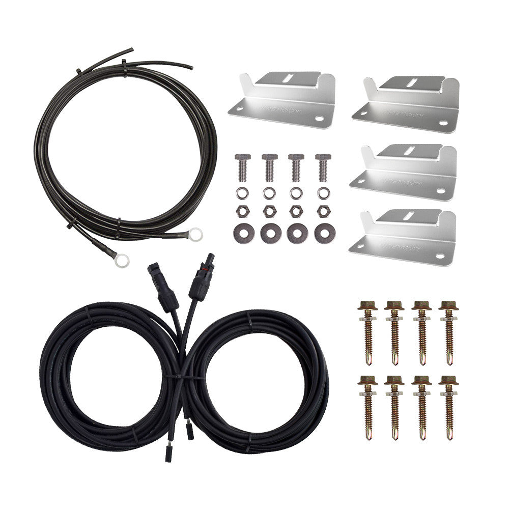 Wiring and Mounting Kit For 100W Solar Setup