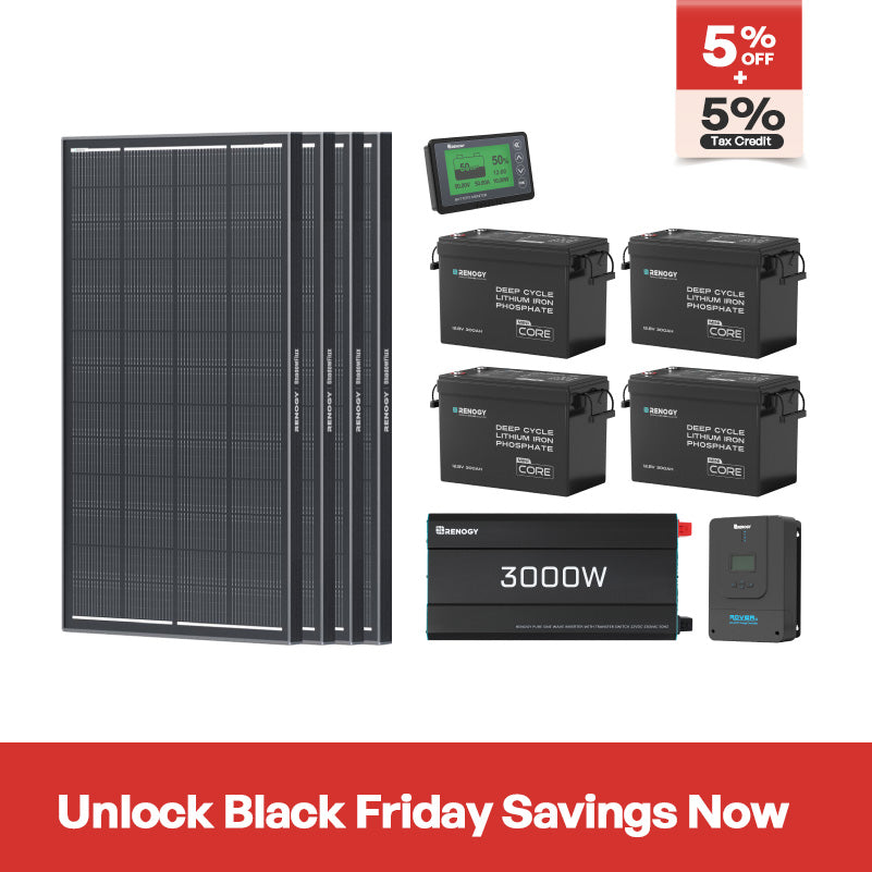 Renogy 15.36kWh Off-Grid Power Kit | 3000W Inverter, 60A MPPT