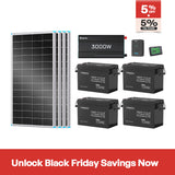Renogy 10.24kWh Off-Grid Power Kit | 3000W Inverter, 60A MPPT