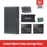 2.56kWh Off-Road 4WD Off-Grid Power Kit | 2000W Inverter, 50A DC-DC w/ MPPT, ShadowFlux Panels