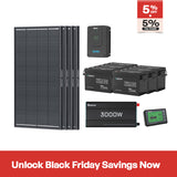 Renogy 23.04kWh Off-Grid Power Kit | 3000W Inverter, 60A MPPT, ShadowFlux Anti-Shading Panels