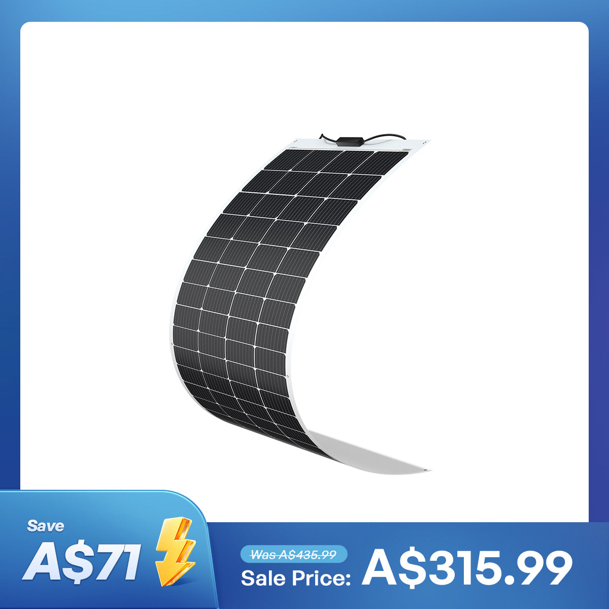 200 Watt 12 Volt Flexible and Lightweight Monocrystalline Solar Panel