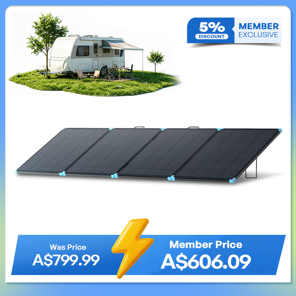 100W/220W/300W/400W Lightweight Portable Solar Panel Suitcase