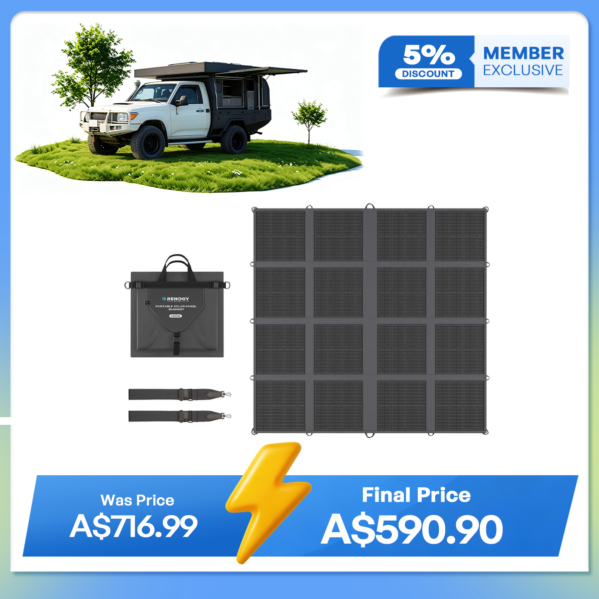 400W Lightweight N-type Portable Solar Panel Blanket
