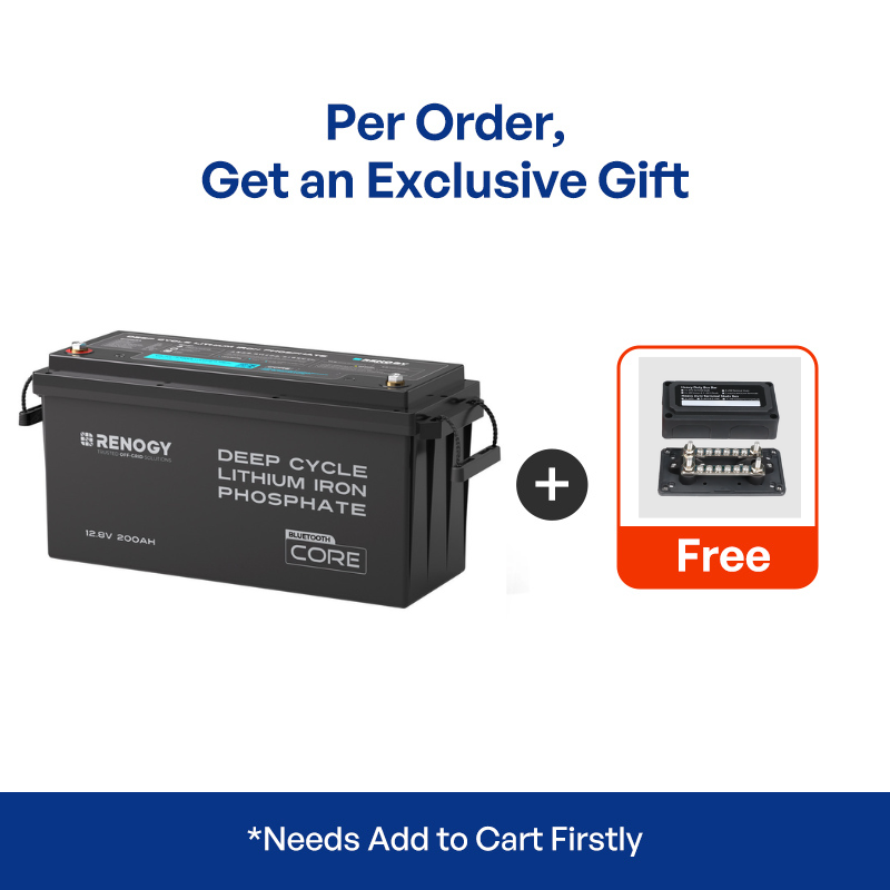 Renogy Core - 12V 200Ah Lithium Iron Phosphate Battery w/ Bluetooth