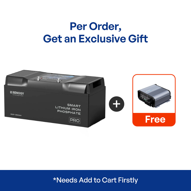 12V 200Ah Pro Deep Cycle Lithium Iron Phosphate Battery w/Bluetooth & Self-heating Function
