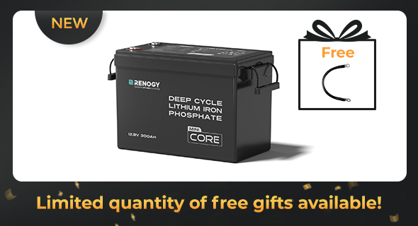 Core Mini 12.8V 300Ah Lithium Iron Phosphate Battery with free gifts on Renogy Black Friday